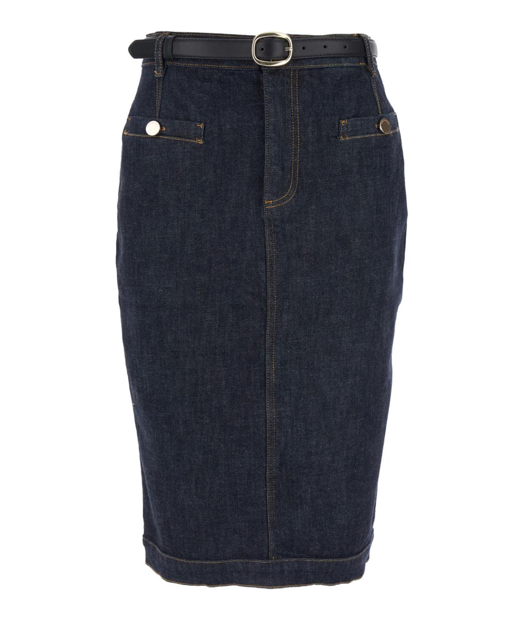 SELF-PORTRAIT Синяя деним юбка миди, фото 1