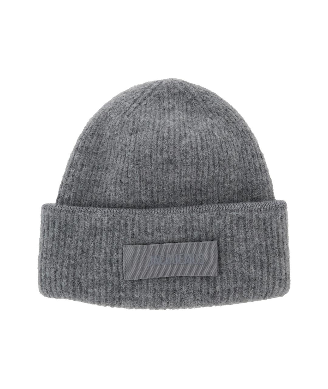 JACQUEMUS Серая шерстяная шапка, фото 1
