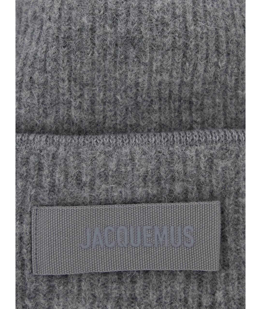 JACQUEMUS Серая шерстяная шапка, фото 3