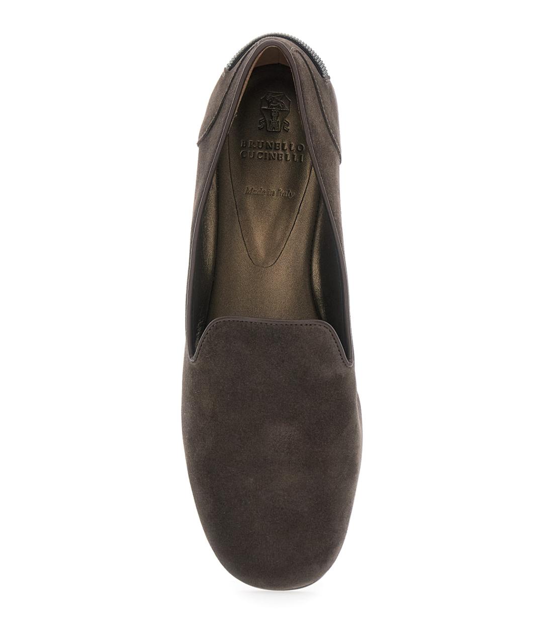 BRUNELLO CUCINELLI Коричневые замшевые лоферы, фото 4