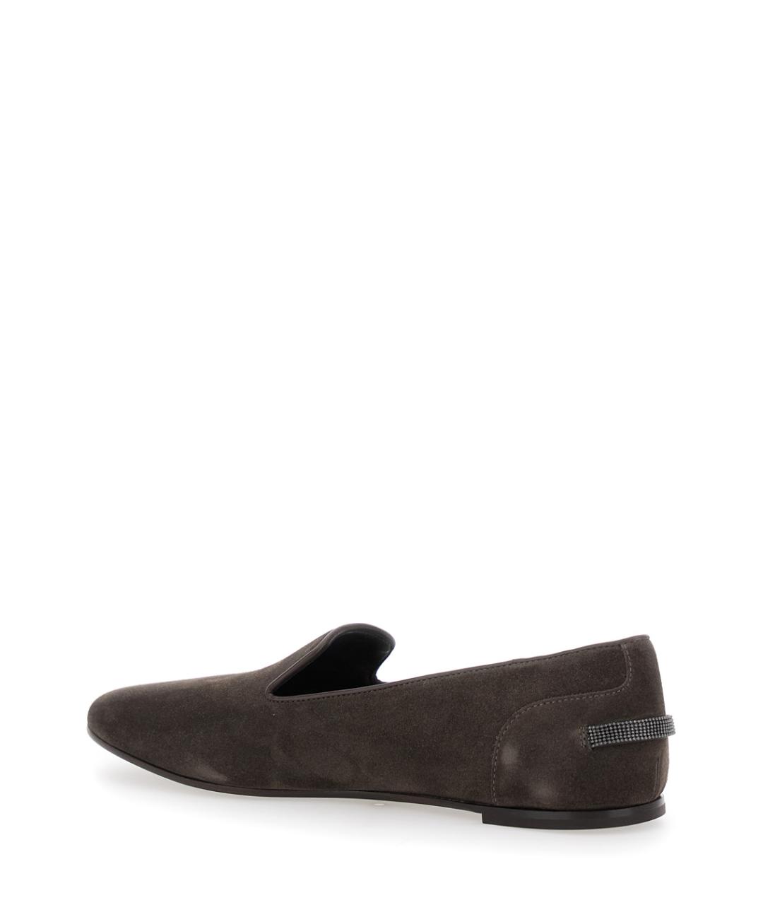 BRUNELLO CUCINELLI Коричневые замшевые лоферы, фото 3