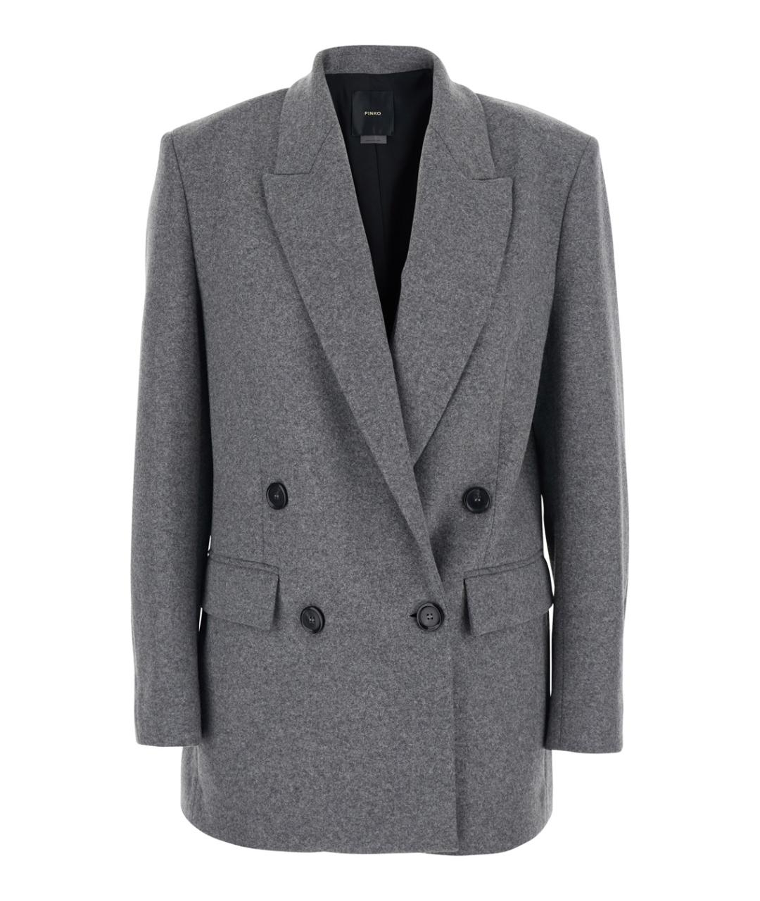PINKO Серый шерстяной жакет/пиджак, фото 1