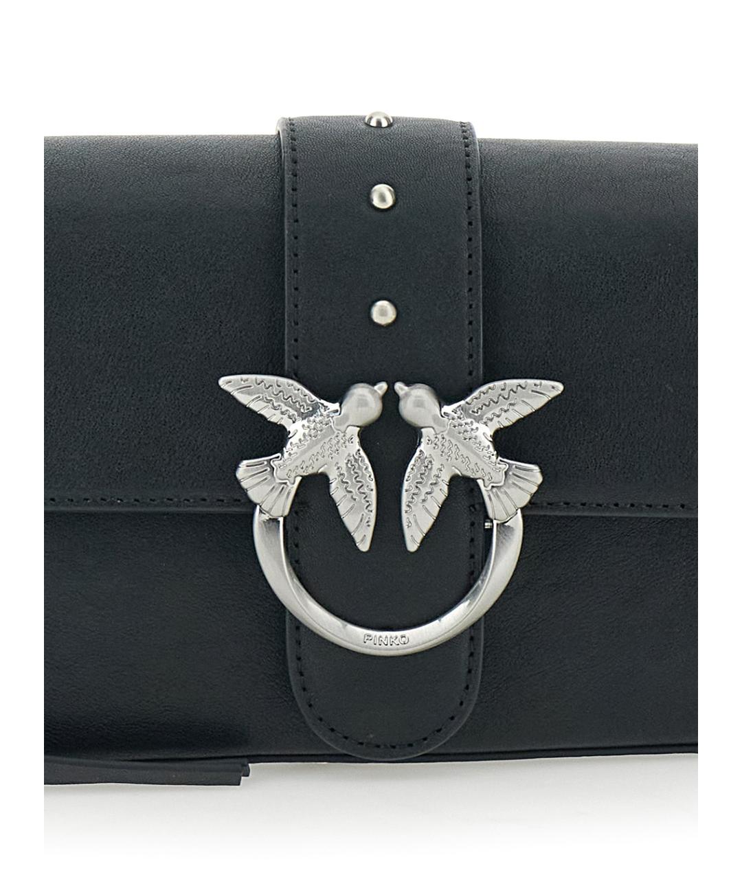 PINKO Черная кожаная сумка через плечо, фото 3