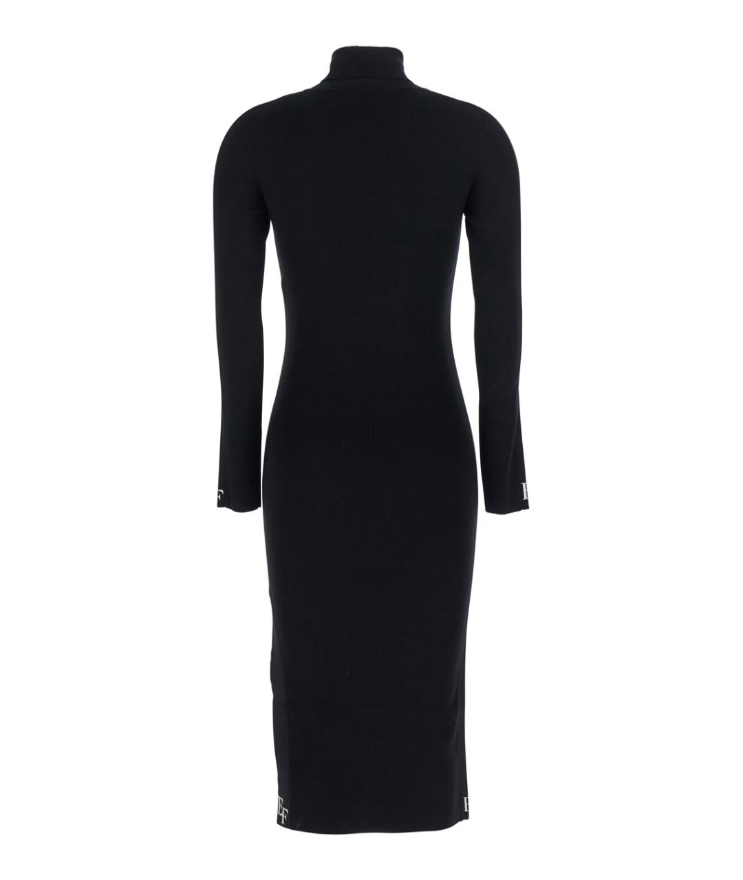 ELISABETTA FRANCHI Черное шерстяное повседневное платье, фото 2