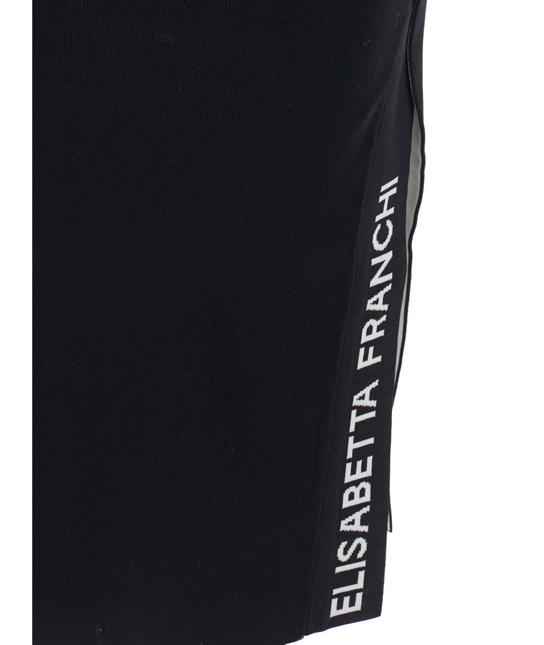 ELISABETTA FRANCHI Черное шерстяное повседневное платье, фото 3