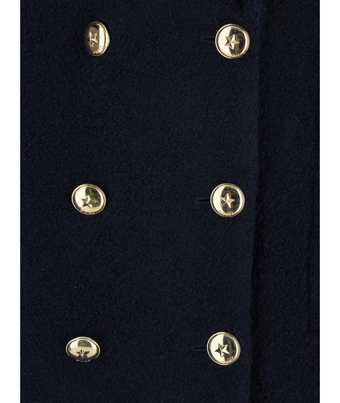 PINKO Темно-синее полиэстеровое пальто, фото 3