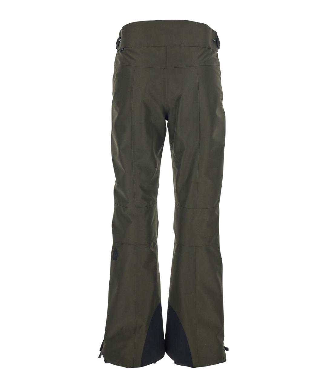 MONCLER GRENOBLE Зеленые полиамидовые прямые брюки, фото 2