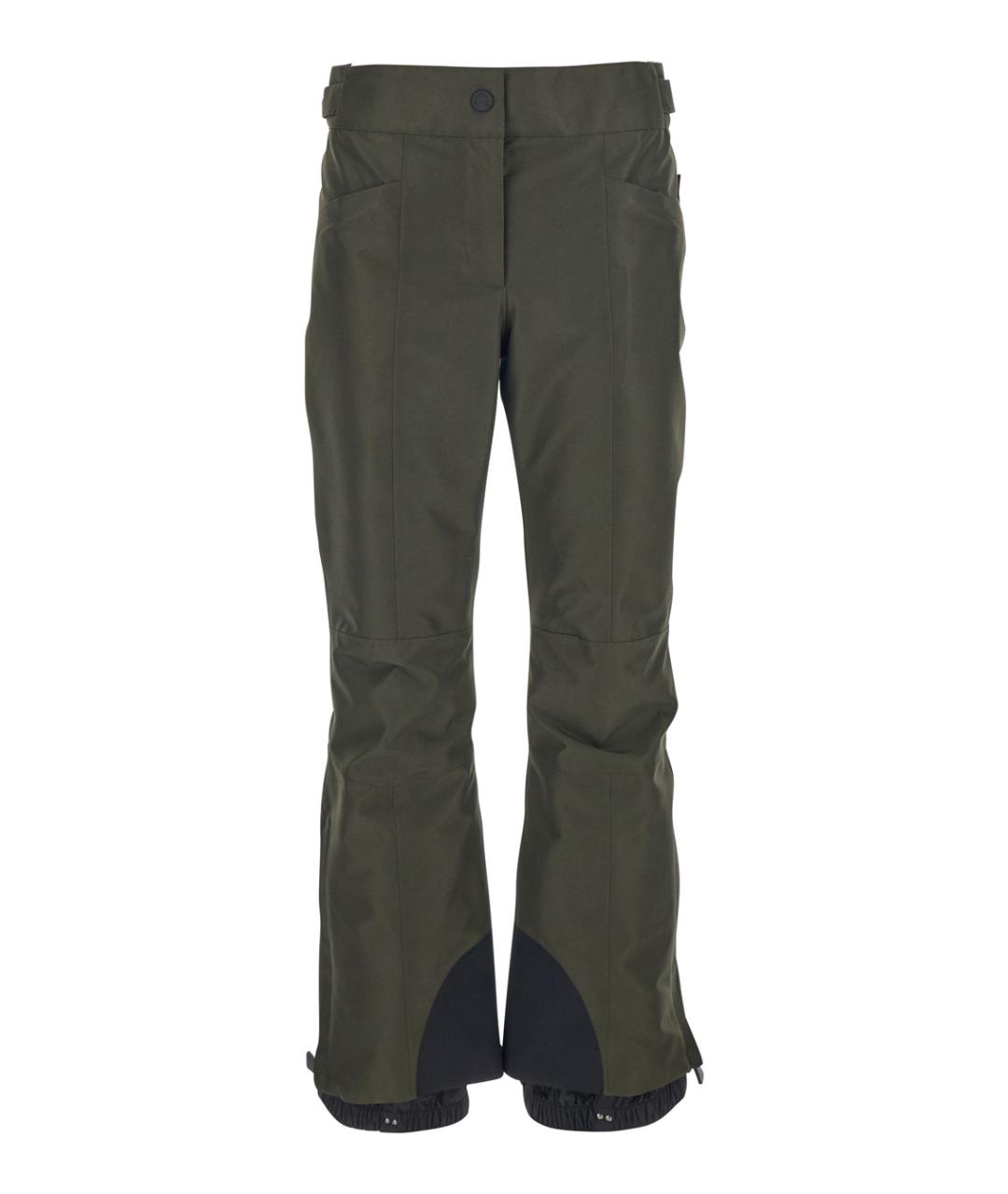 MONCLER GRENOBLE Зеленые полиамидовые прямые брюки, фото 1