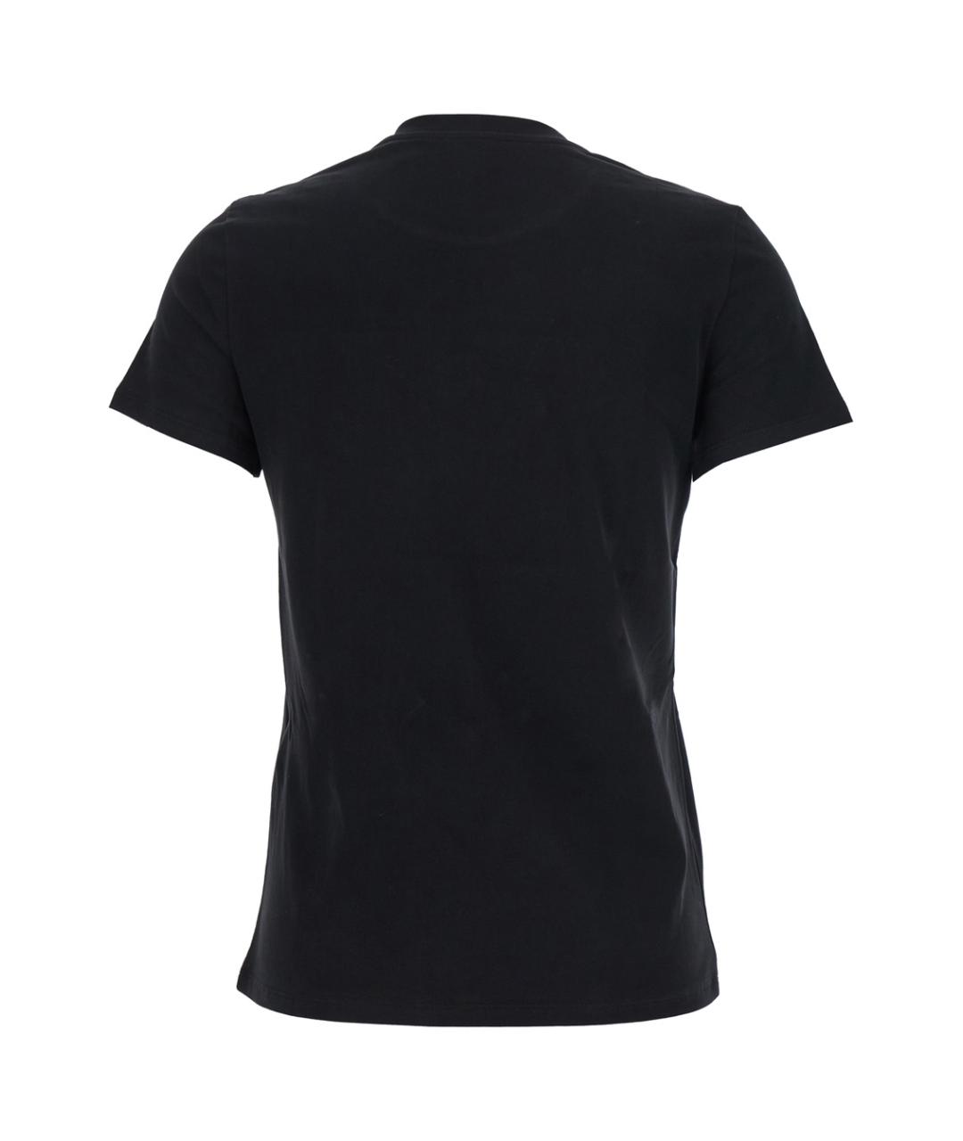 ELISABETTA FRANCHI Черная хлопковая футболка, фото 2