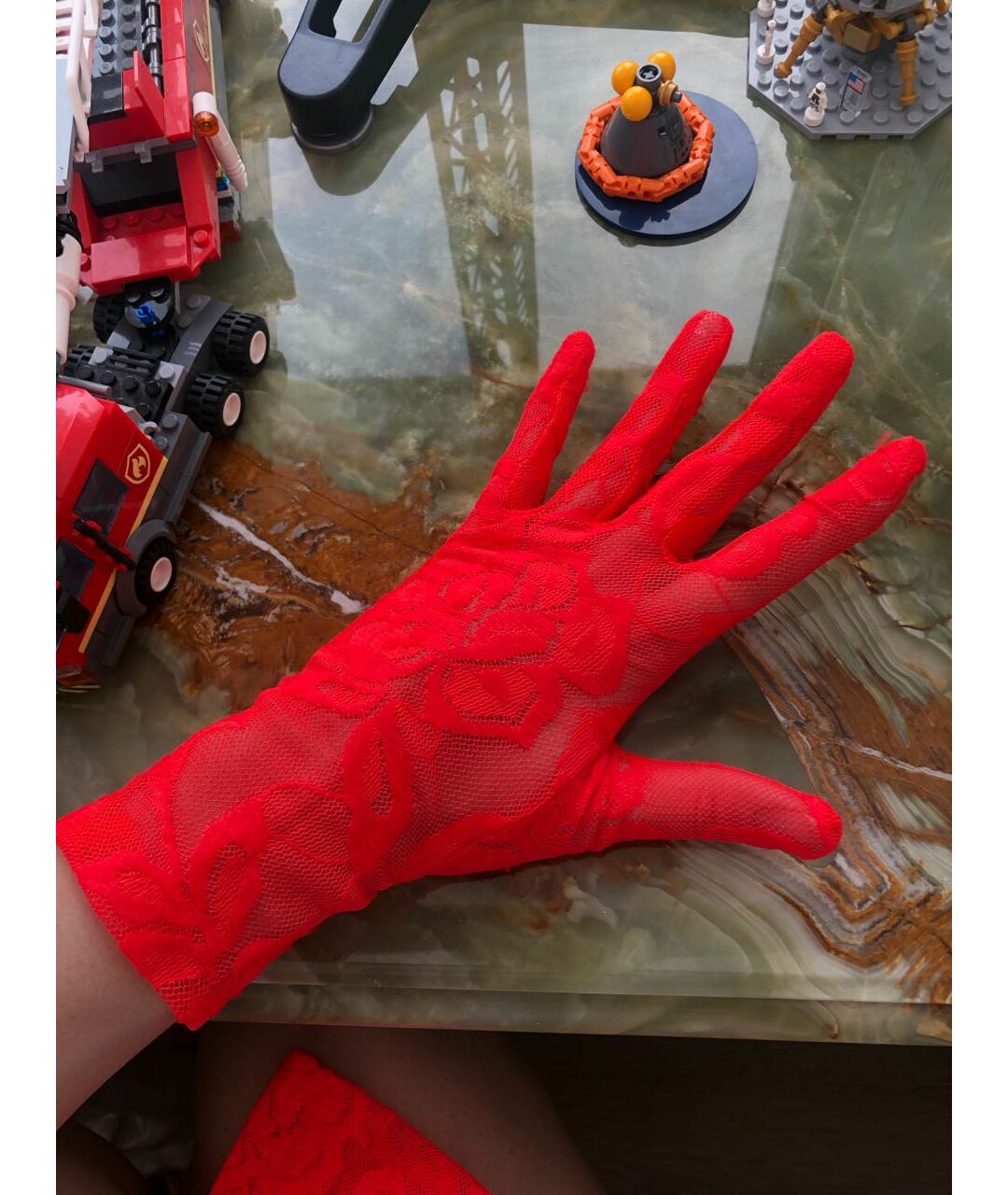 GUCCI Красные перчатки, фото 7