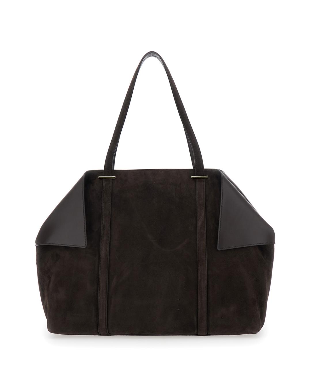 FERRAGAMO Коричневая замшевая сумка тоут, фото 2