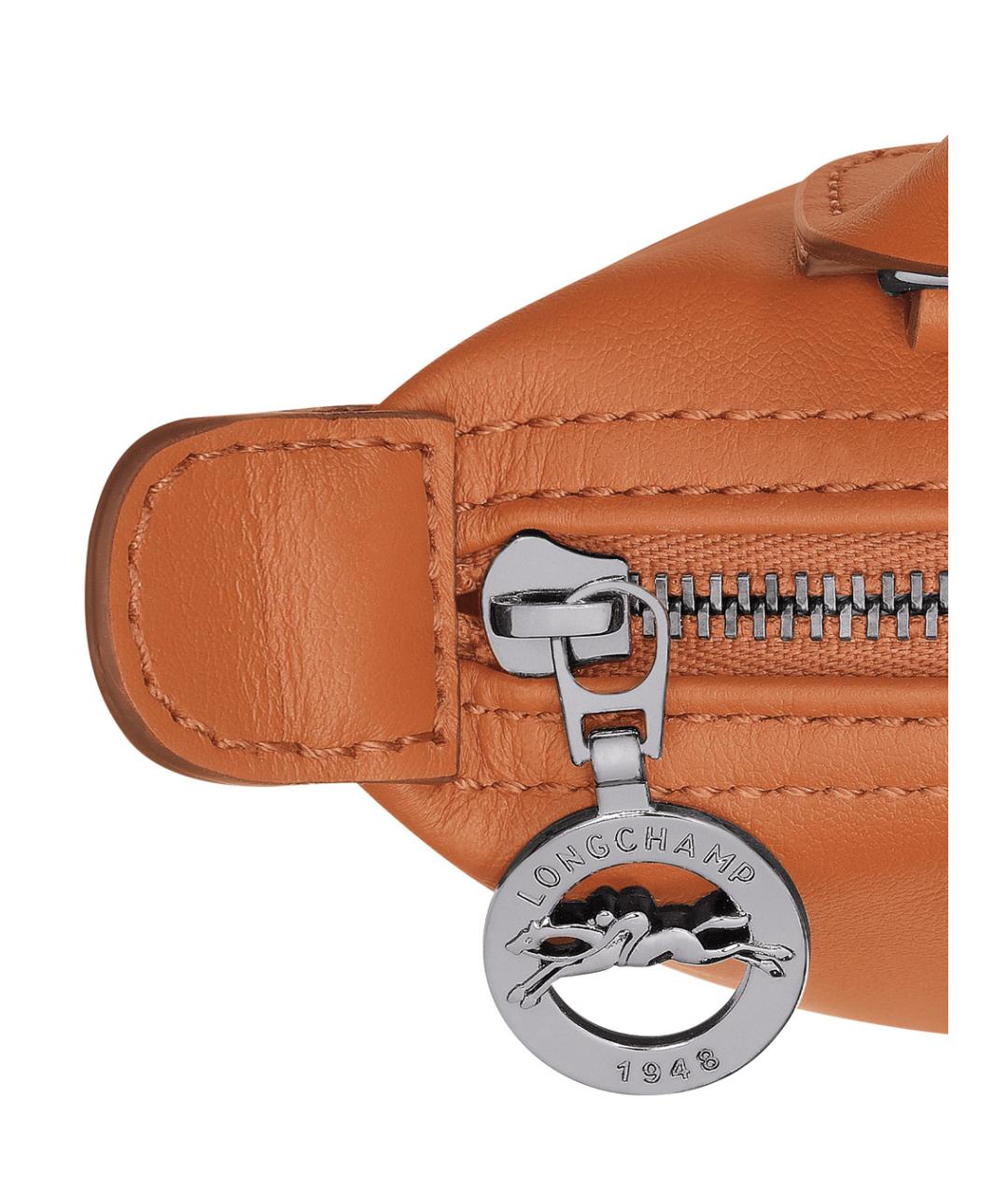 LONGCHAMP Коричневая кожаная сумка через плечо, фото 3