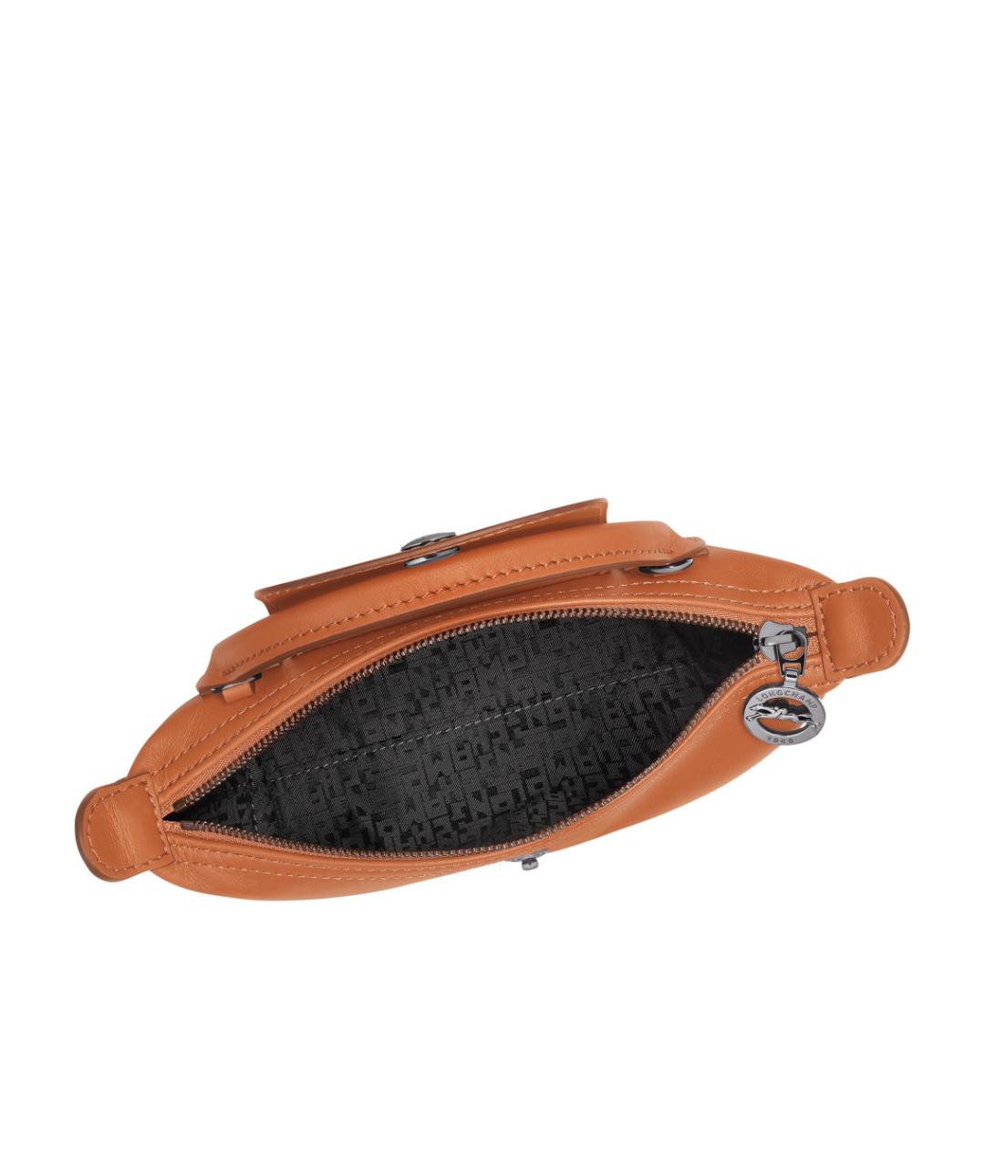 LONGCHAMP Коричневая кожаная сумка через плечо, фото 4