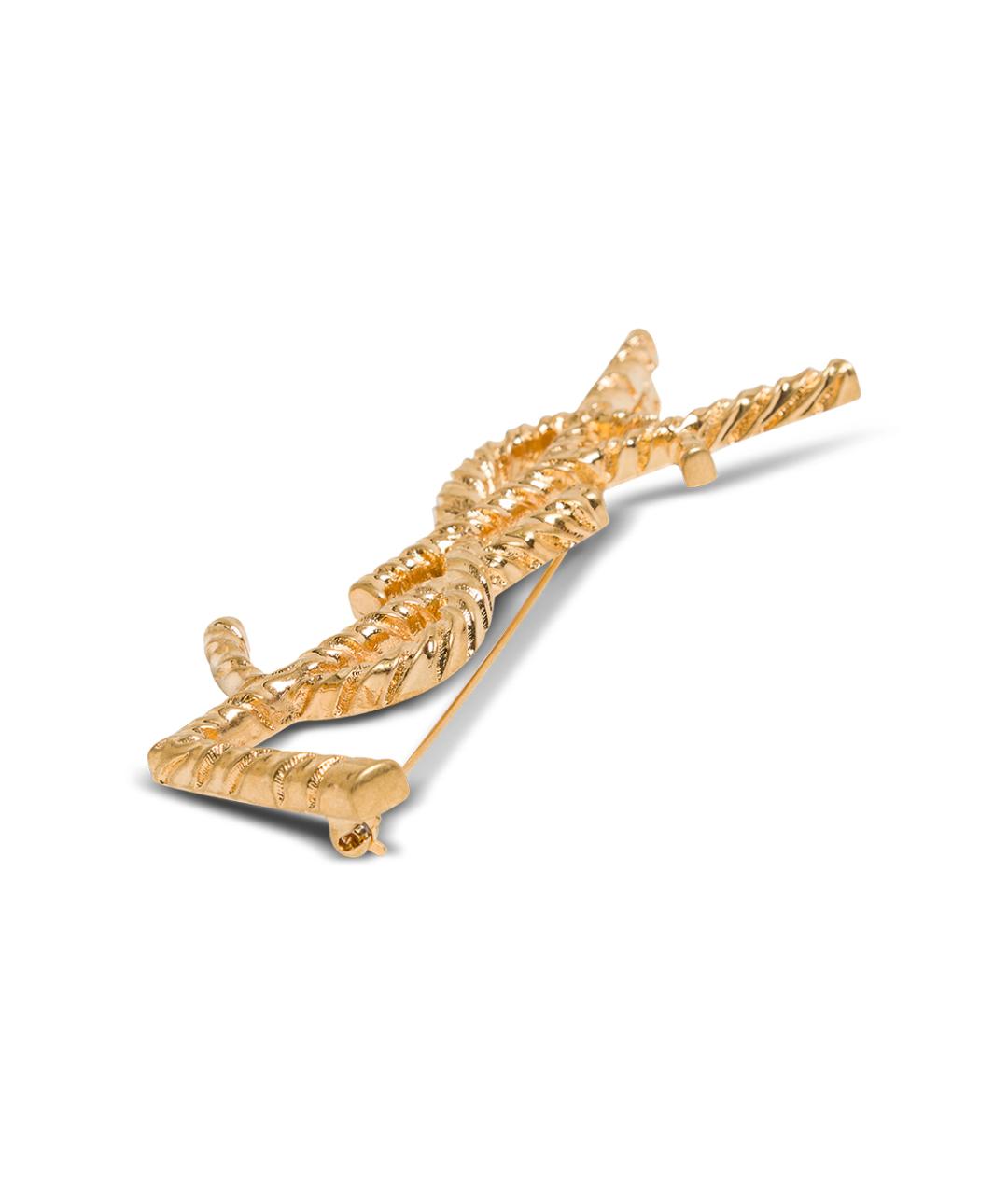 SAINT LAURENT Золотая металлическая булавка / брошь, фото 2