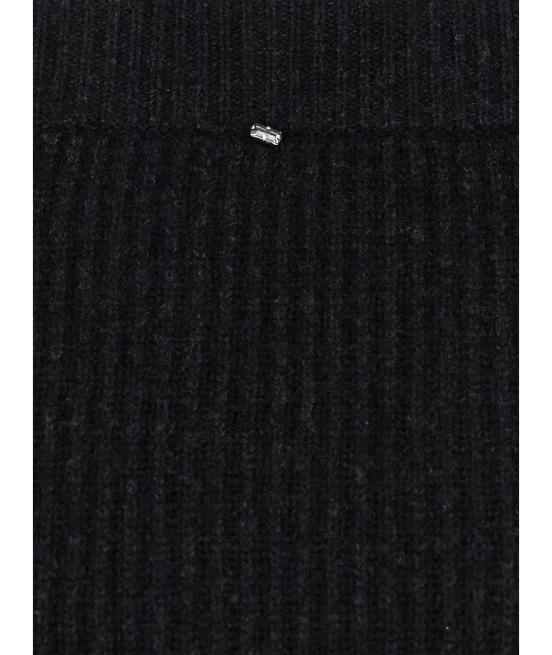SPORTMAX Черная шерстяная юбка мини, фото 3