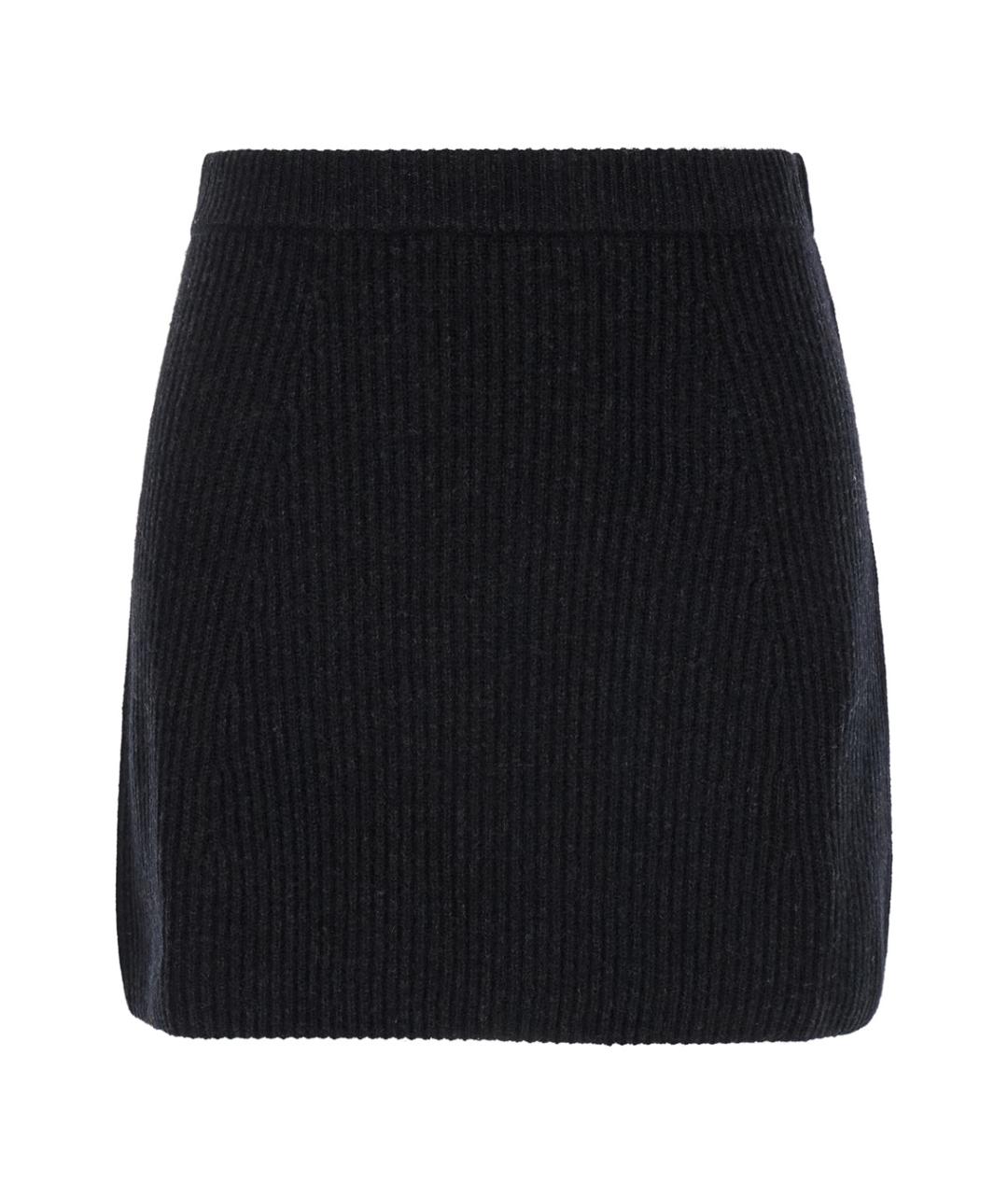 SPORTMAX Черная шерстяная юбка мини, фото 1