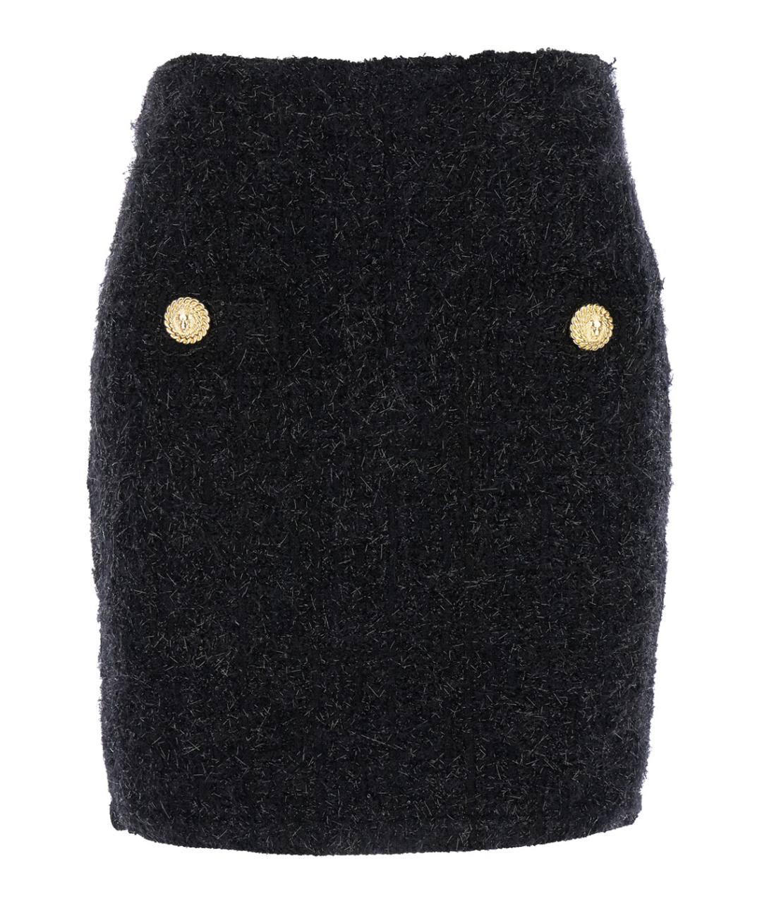 BALMAIN Черная полиамидовая юбка мини, фото 1