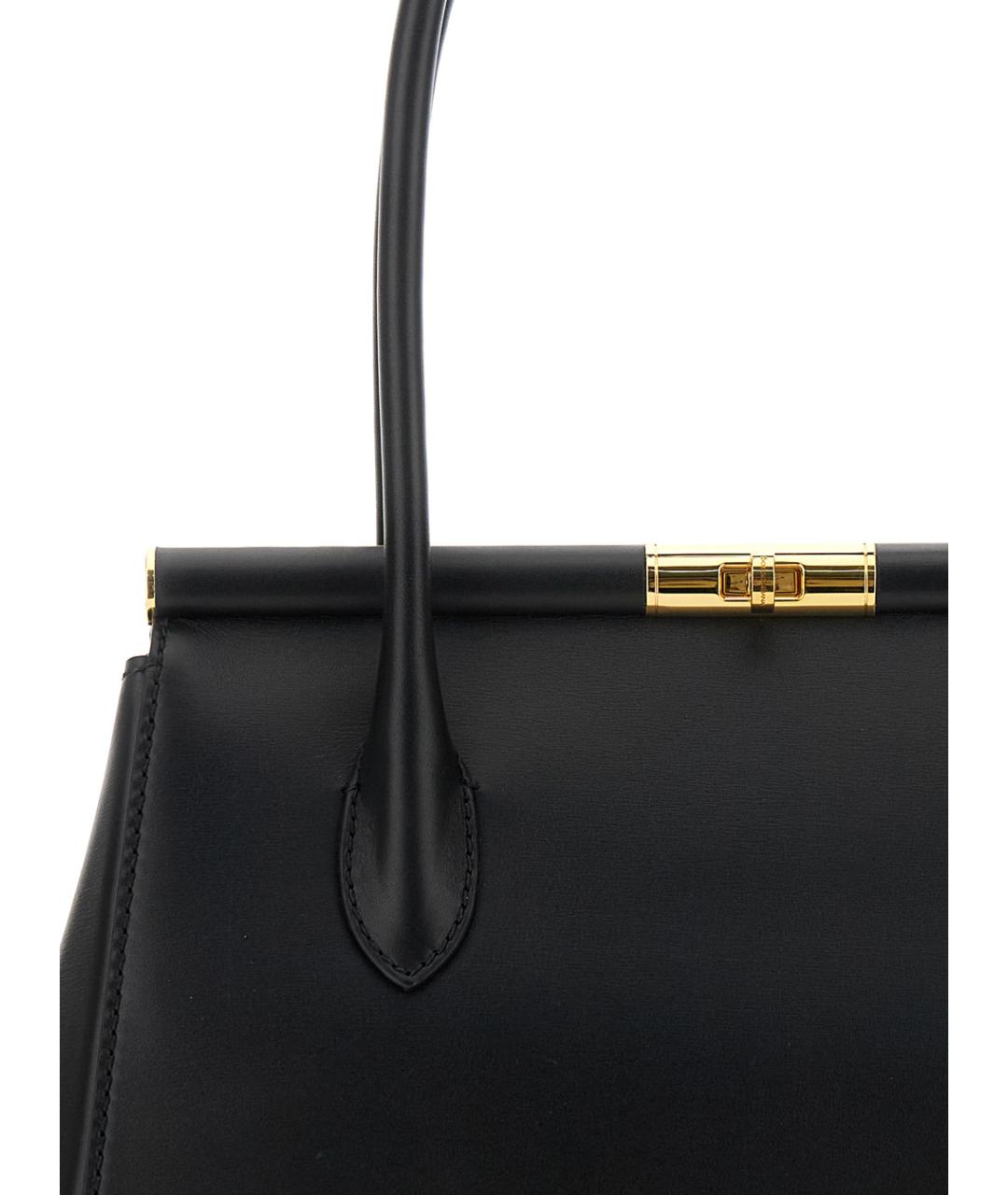 DOLCE&GABBANA Черная кожаная сумка с короткими ручками, фото 2