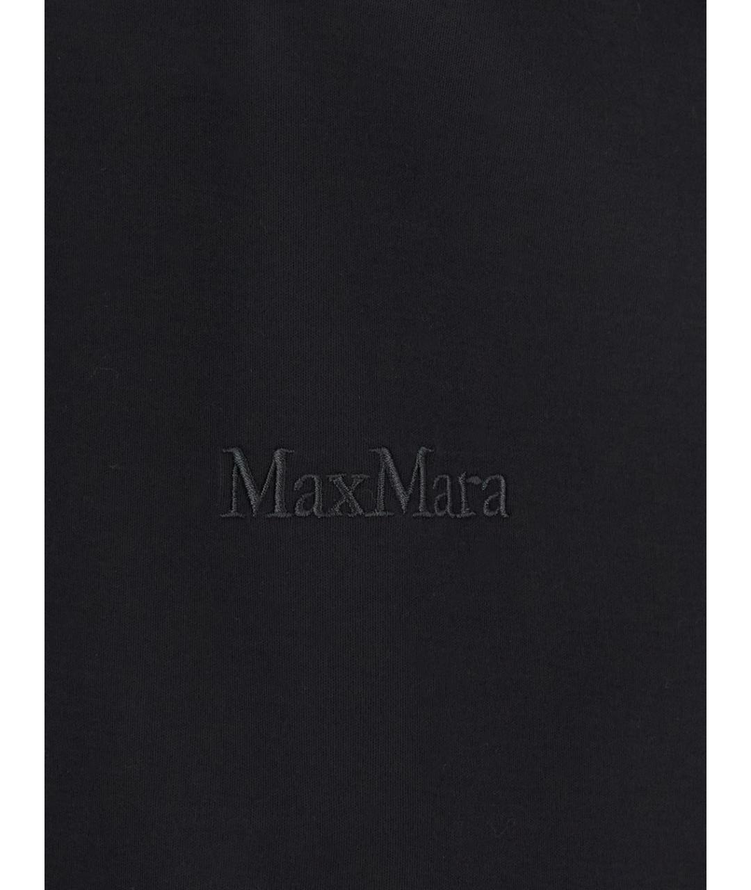 MAX MARA Черная хлопковая футболка, фото 3