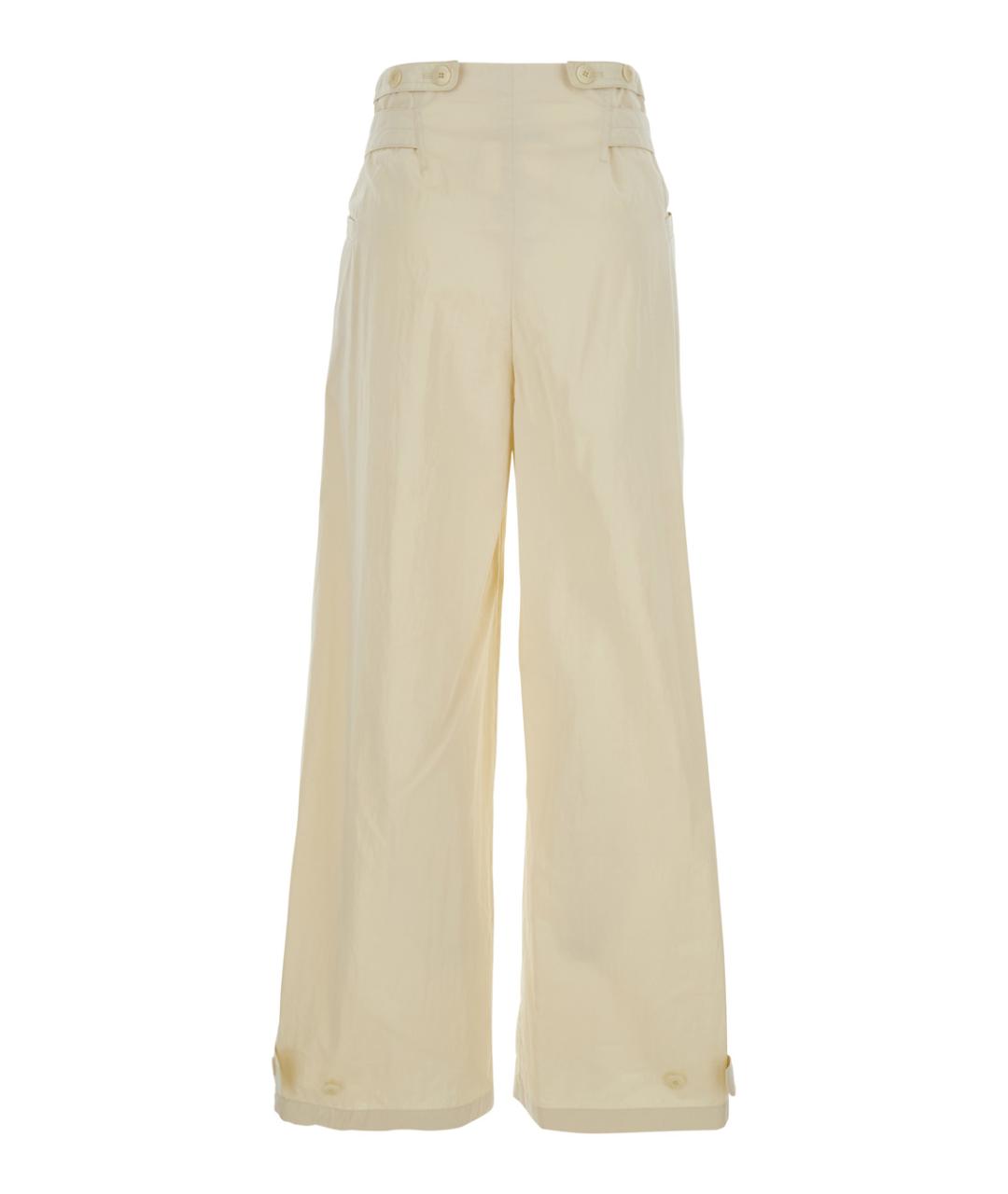 LOW CLASSIC Бежевые хлопковые прямые брюки, фото 2