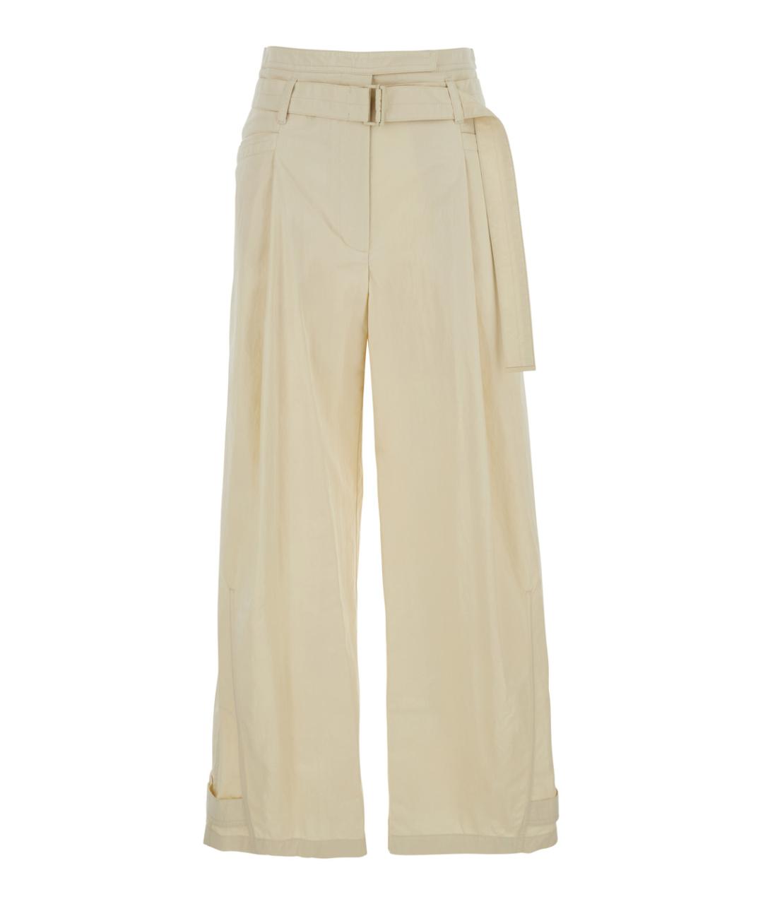 LOW CLASSIC Бежевые хлопковые прямые брюки, фото 1