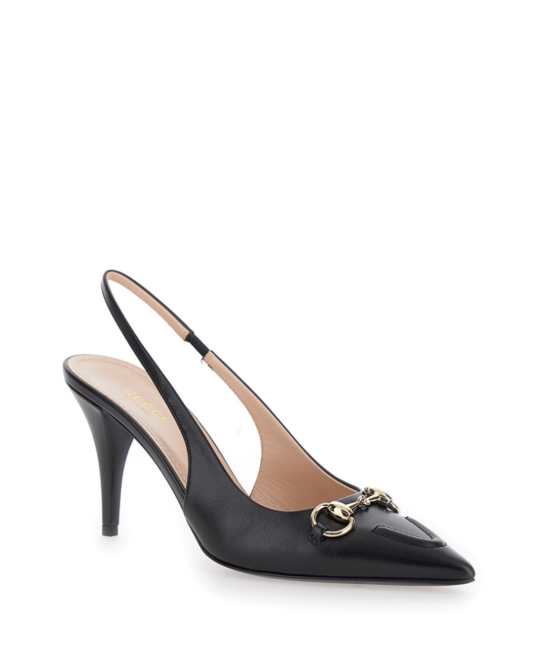 GUCCI Черные кожаные туфли, фото 2