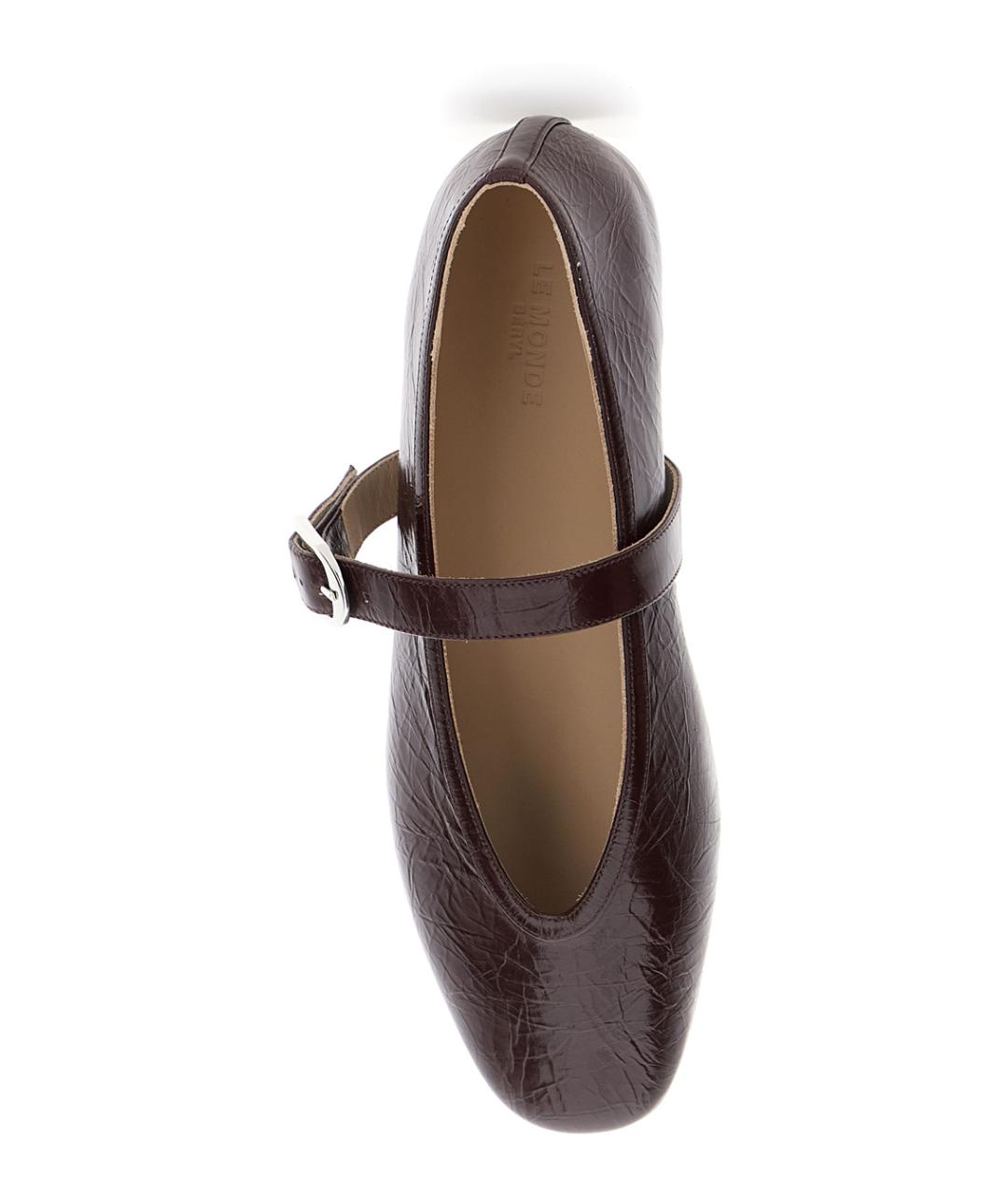 LE MONDE BERYL Фиолетовые кожаные балетки, фото 4