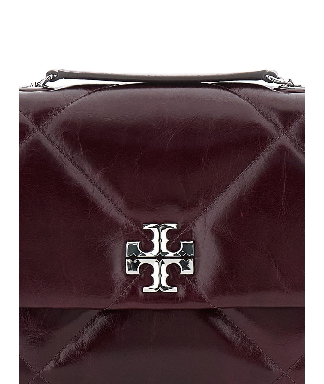 TORY BURCH Бордовая кожаная сумка через плечо, фото 3
