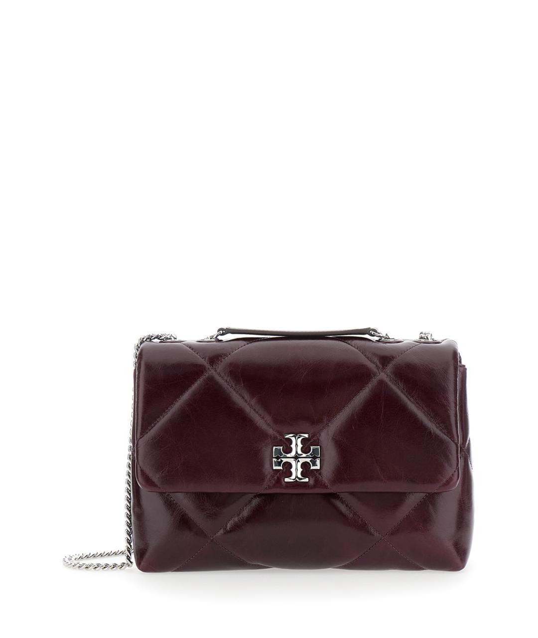 TORY BURCH Бордовая кожаная сумка через плечо, фото 1