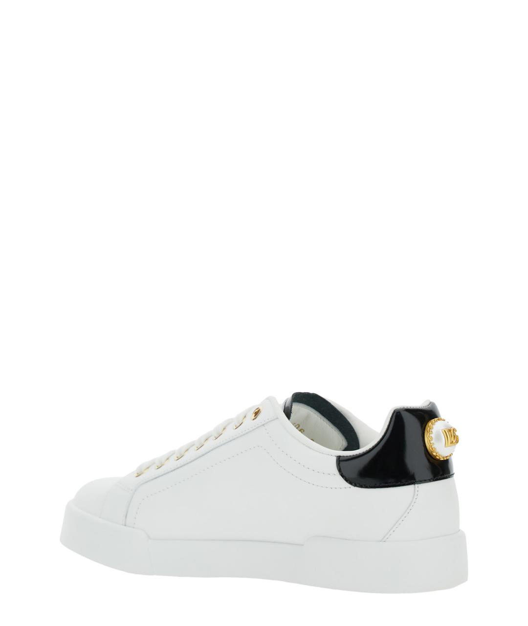 DOLCE&GABBANA Белые кожаные кроссовки, фото 3