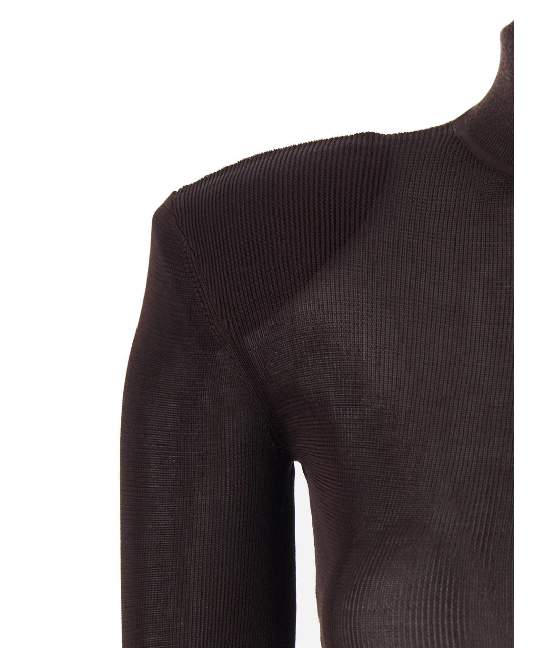 SELF-PORTRAIT Коричневое вискозное повседневное платье, фото 3