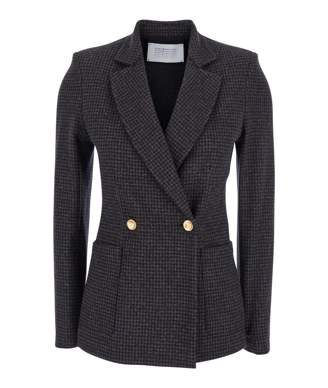 HARRIS WHARF LONDON Темно-синий шерстяной жакет/пиджак, фото 1