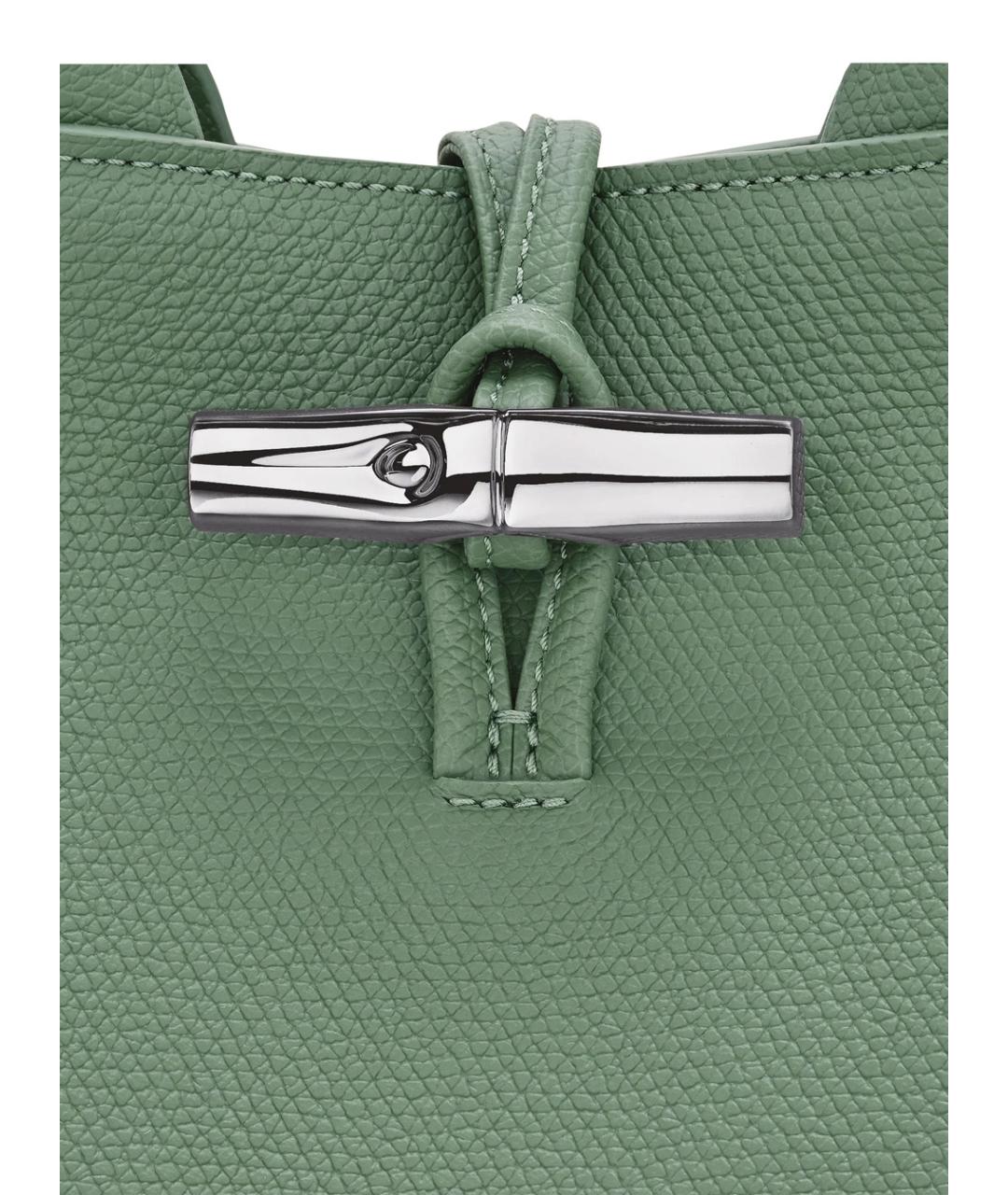 LONGCHAMP Зеленая кожаная сумка с короткими ручками, фото 4