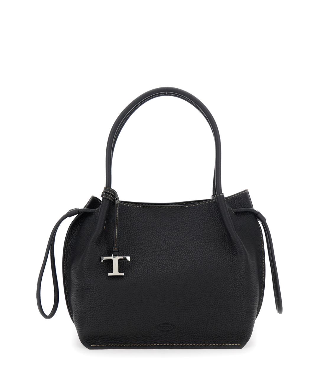 TOD'S Черная кожаная сумка через плечо, фото 1