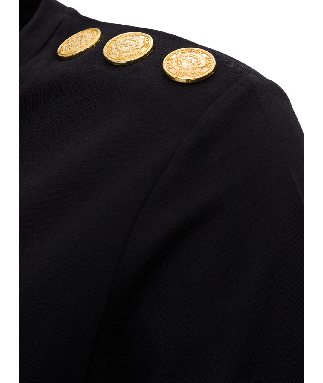 BALMAIN Черная хлопковая футболка, фото 3