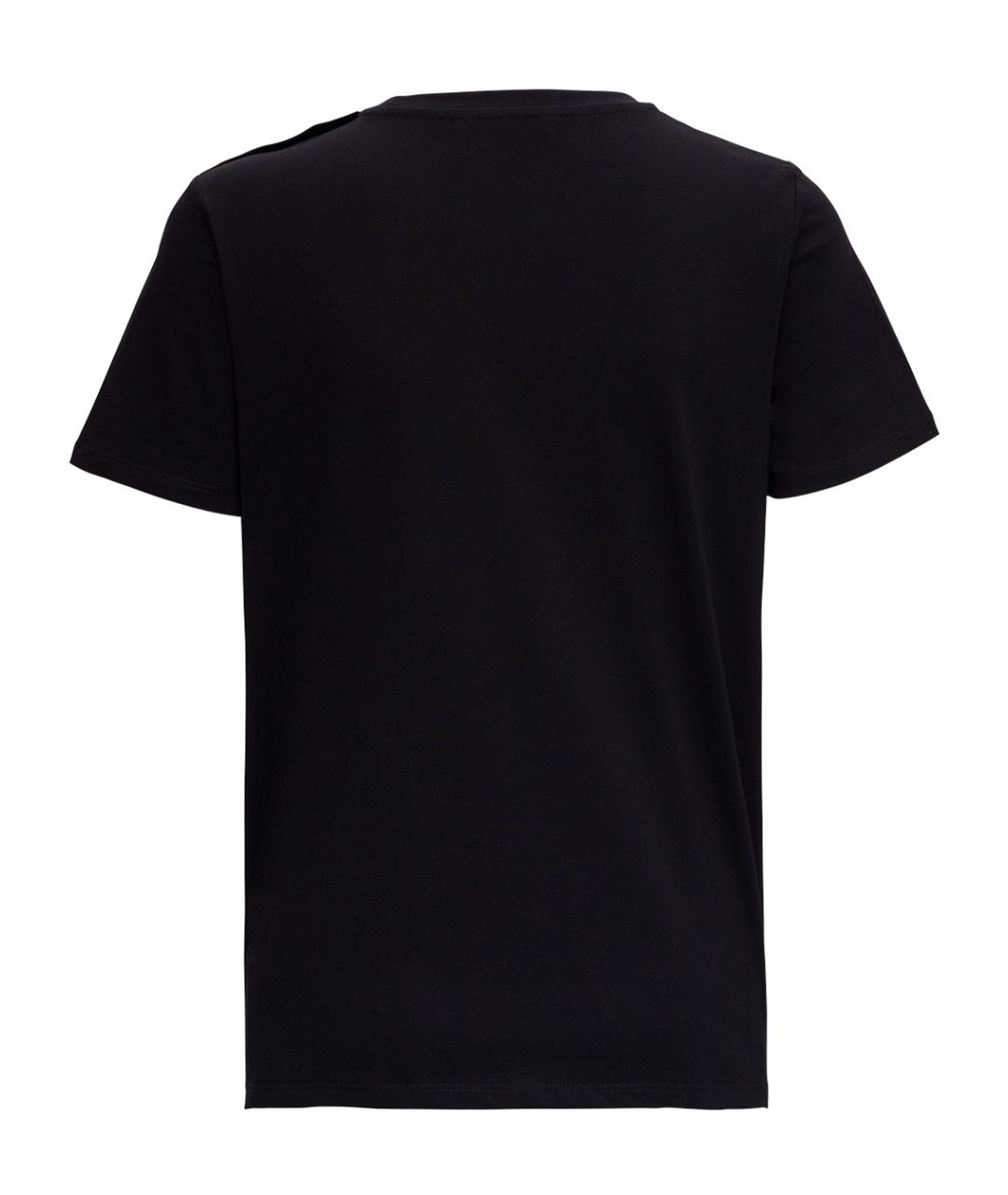 BALMAIN Черная хлопковая футболка, фото 2