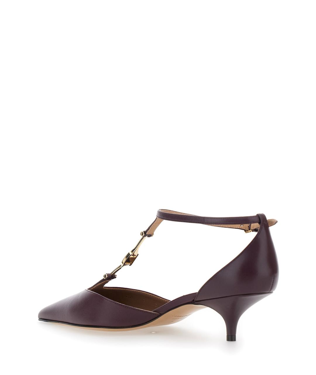 FERRAGAMO Бордовые кожаные туфли, фото 3