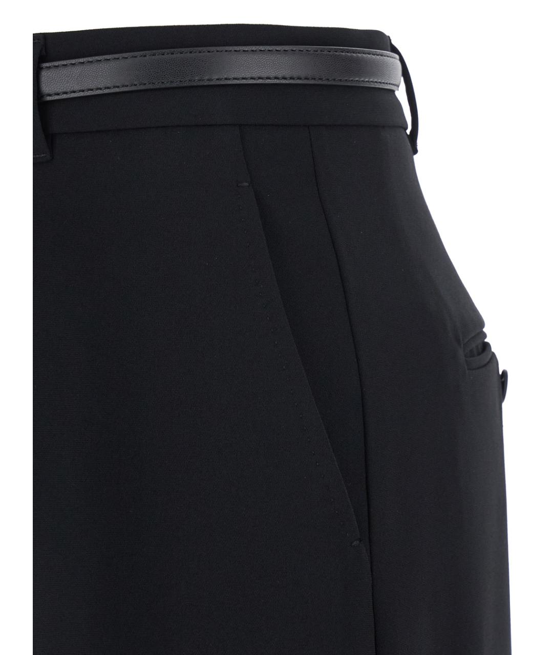 MAX MARA STUDIO Черные ацетатные прямые брюки, фото 3