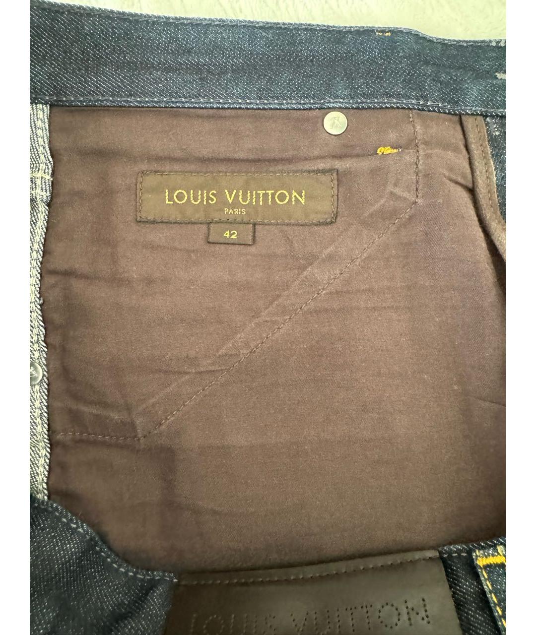 LOUIS VUITTON Синие хлопковые прямые джинсы, фото 4