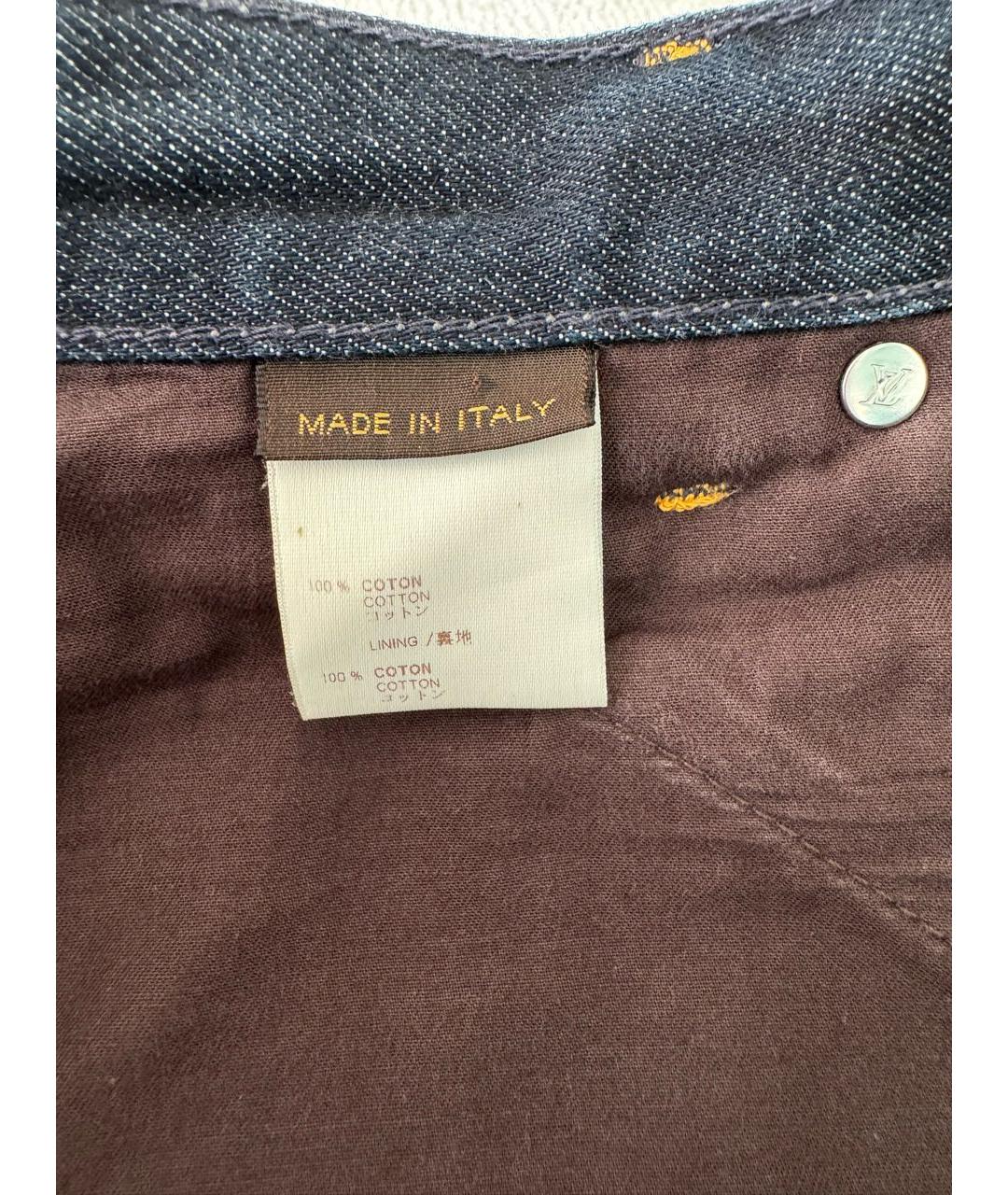 LOUIS VUITTON Синие хлопковые прямые джинсы, фото 7