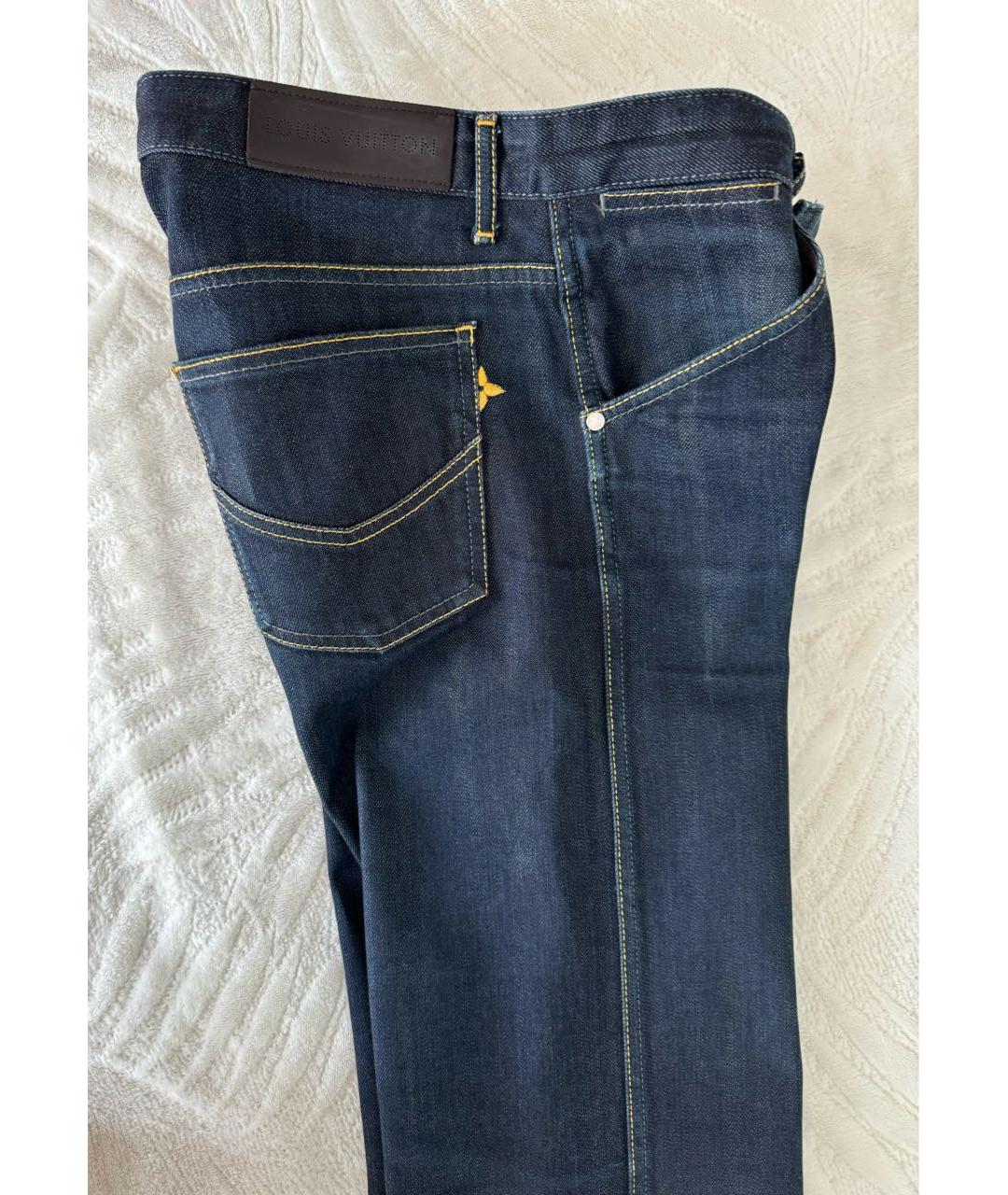 LOUIS VUITTON Синие хлопковые прямые джинсы, фото 6