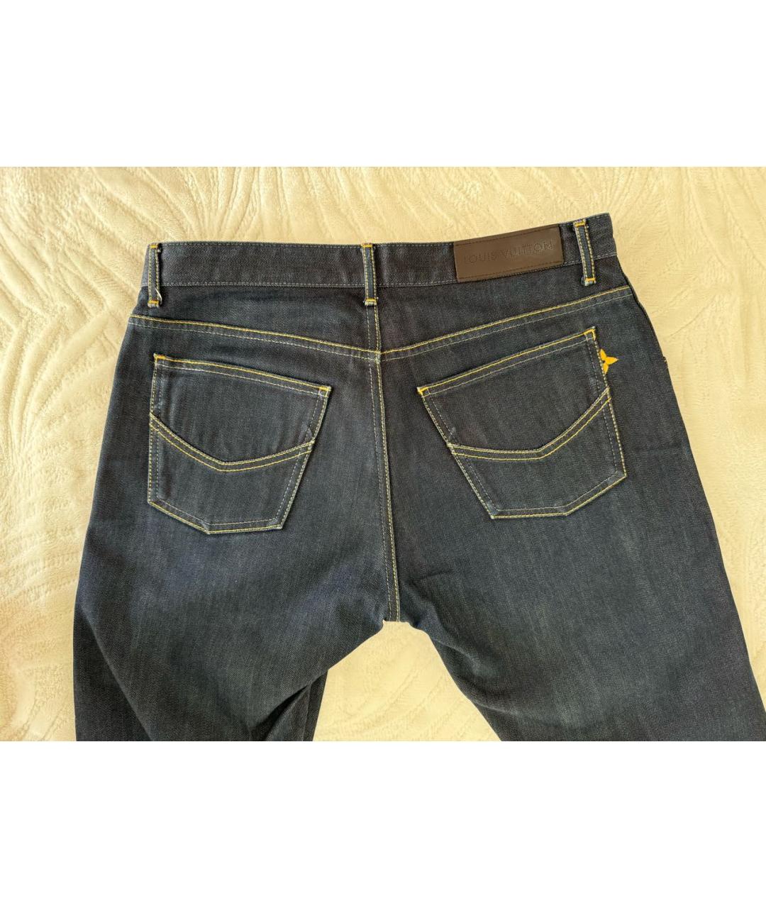 LOUIS VUITTON Синие хлопковые прямые джинсы, фото 3