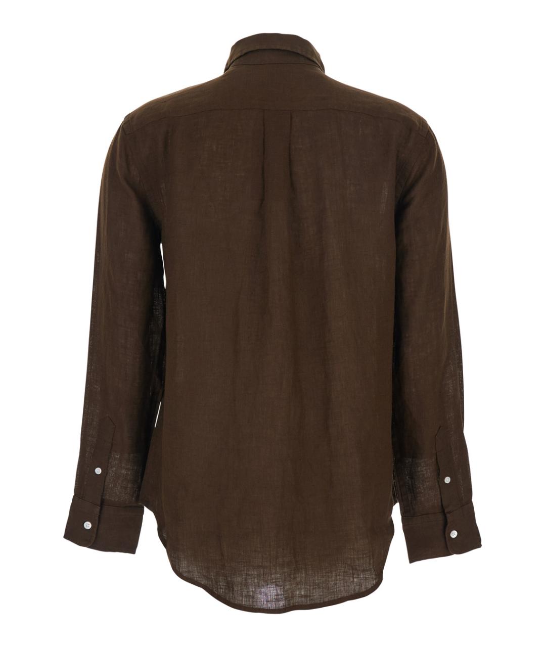 POLO RALPH LAUREN Коричневая льняная рубашка, фото 2