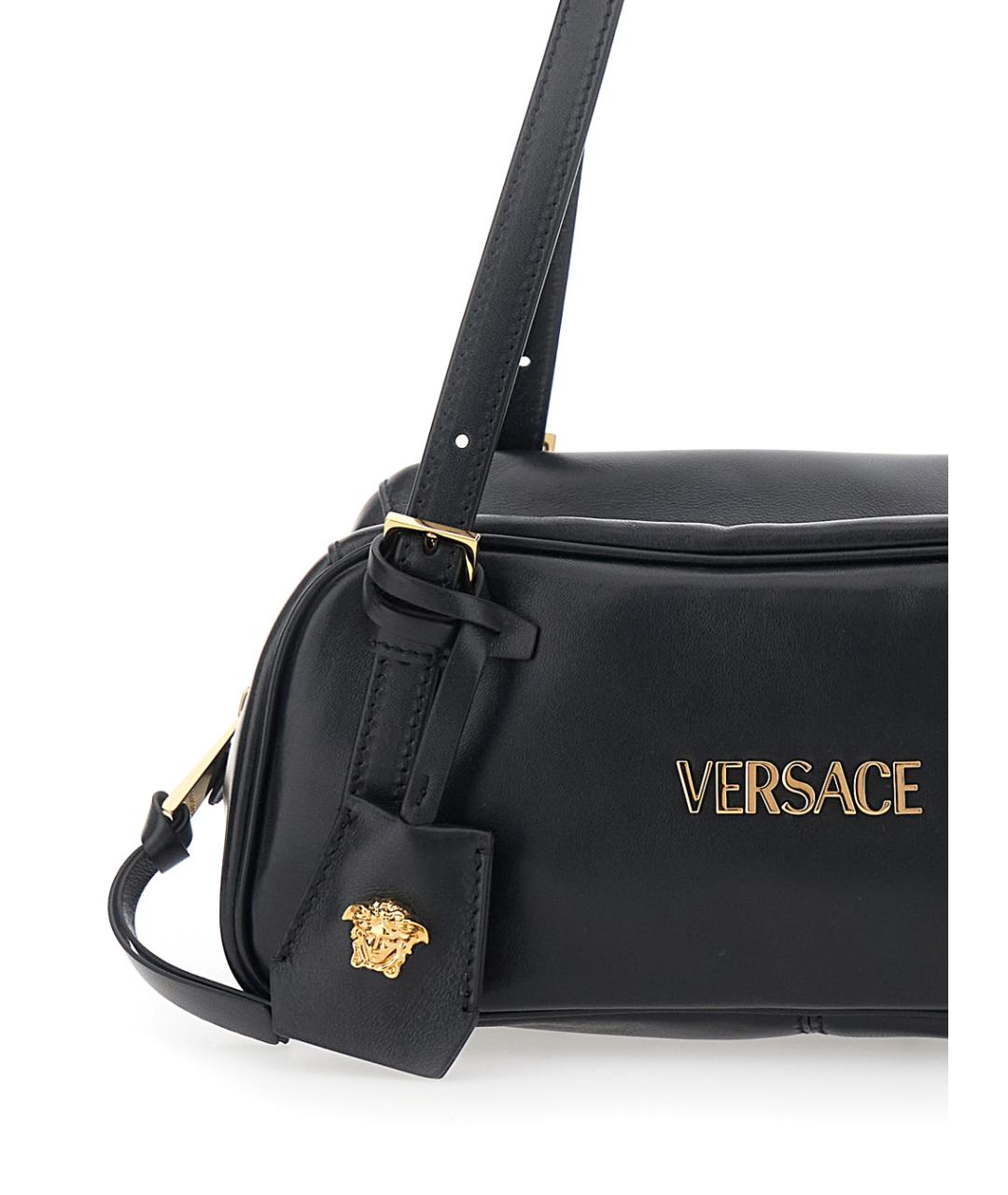 VERSACE Черная кожаная сумка через плечо, фото 3