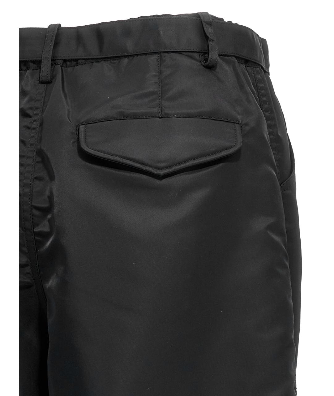 SACAI Черные полиамидовые прямые брюки, фото 4