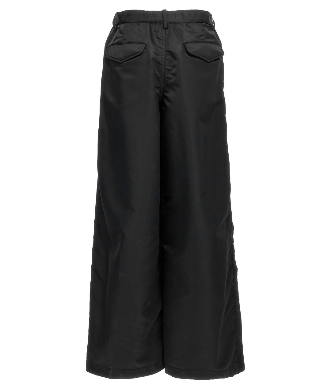 SACAI Черные полиамидовые прямые брюки, фото 2