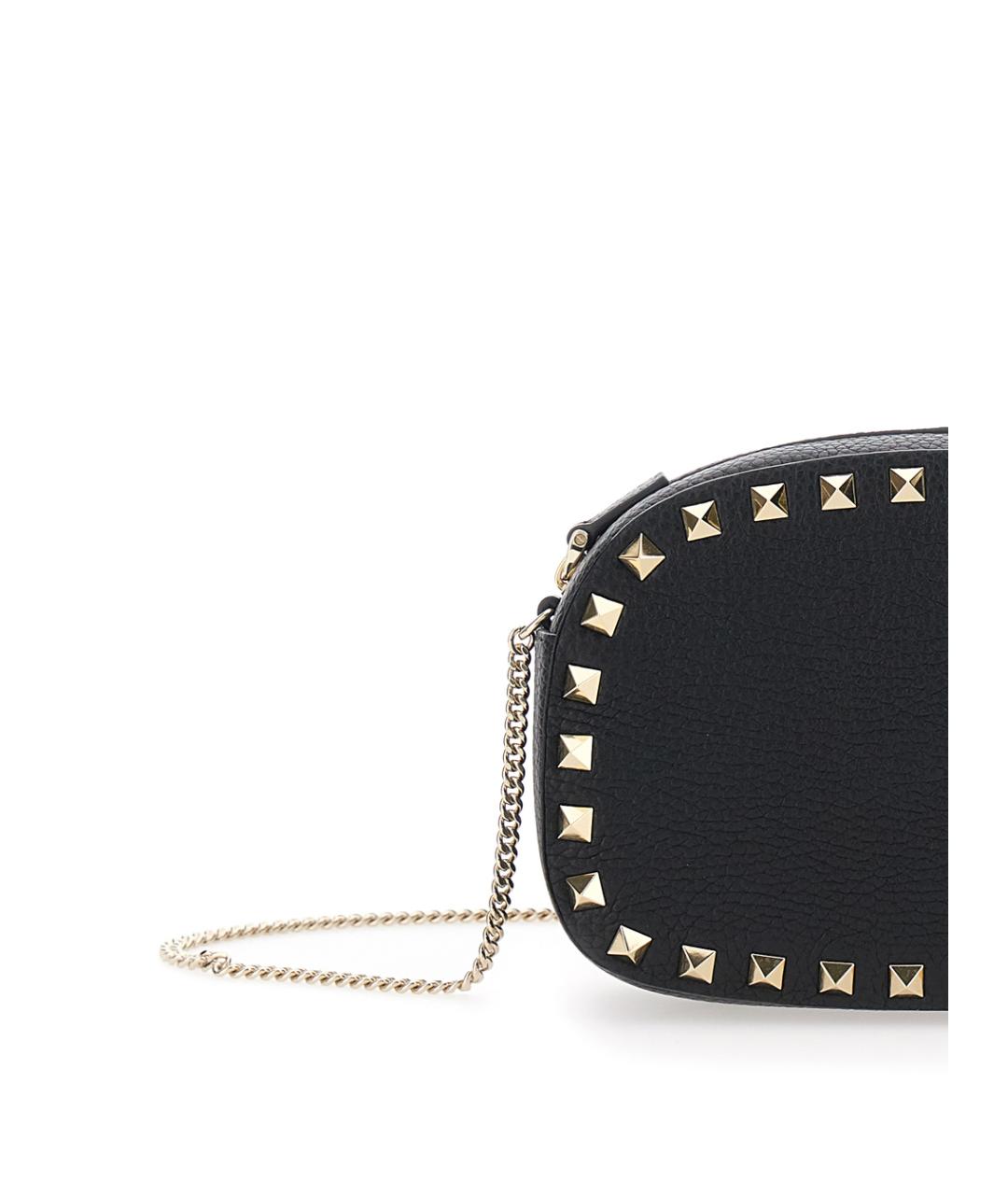 VALENTINO Черная кожаная сумка через плечо, фото 3