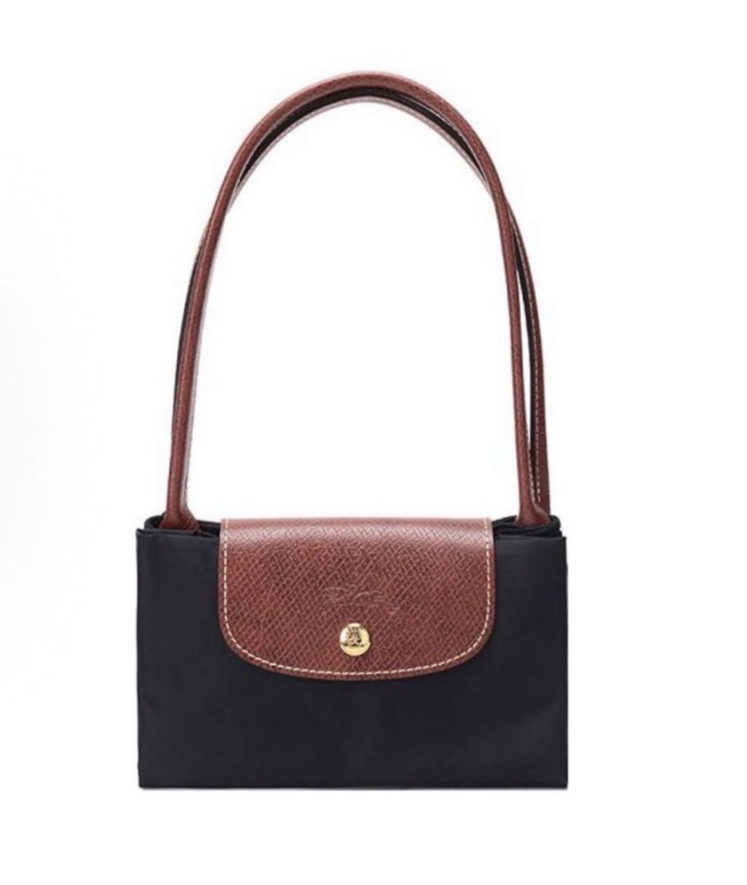 LONGCHAMP Черная тканевая сумка с короткими ручками, фото 4