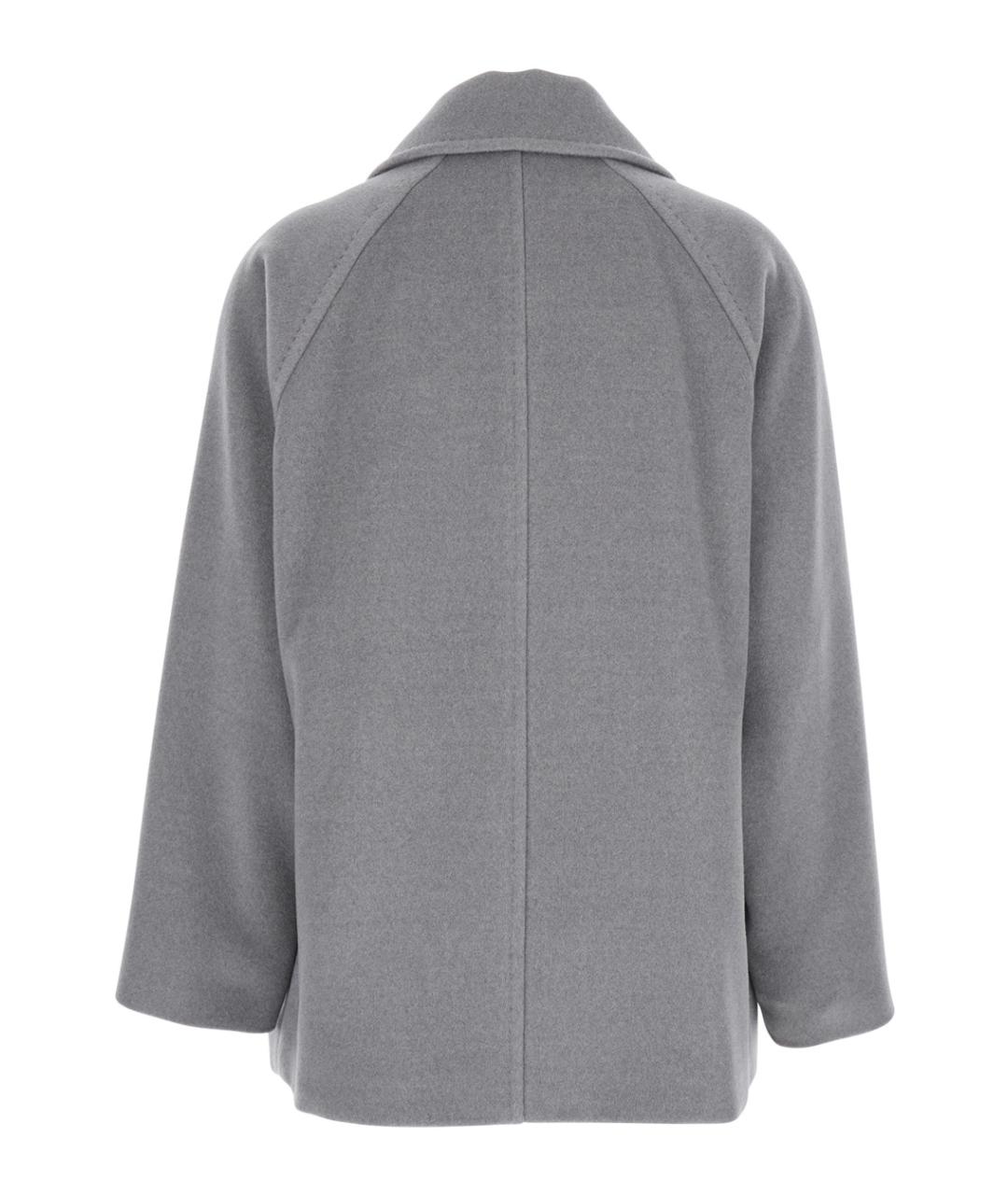 MAX MARA STUDIO Серое шерстяное пальто, фото 2