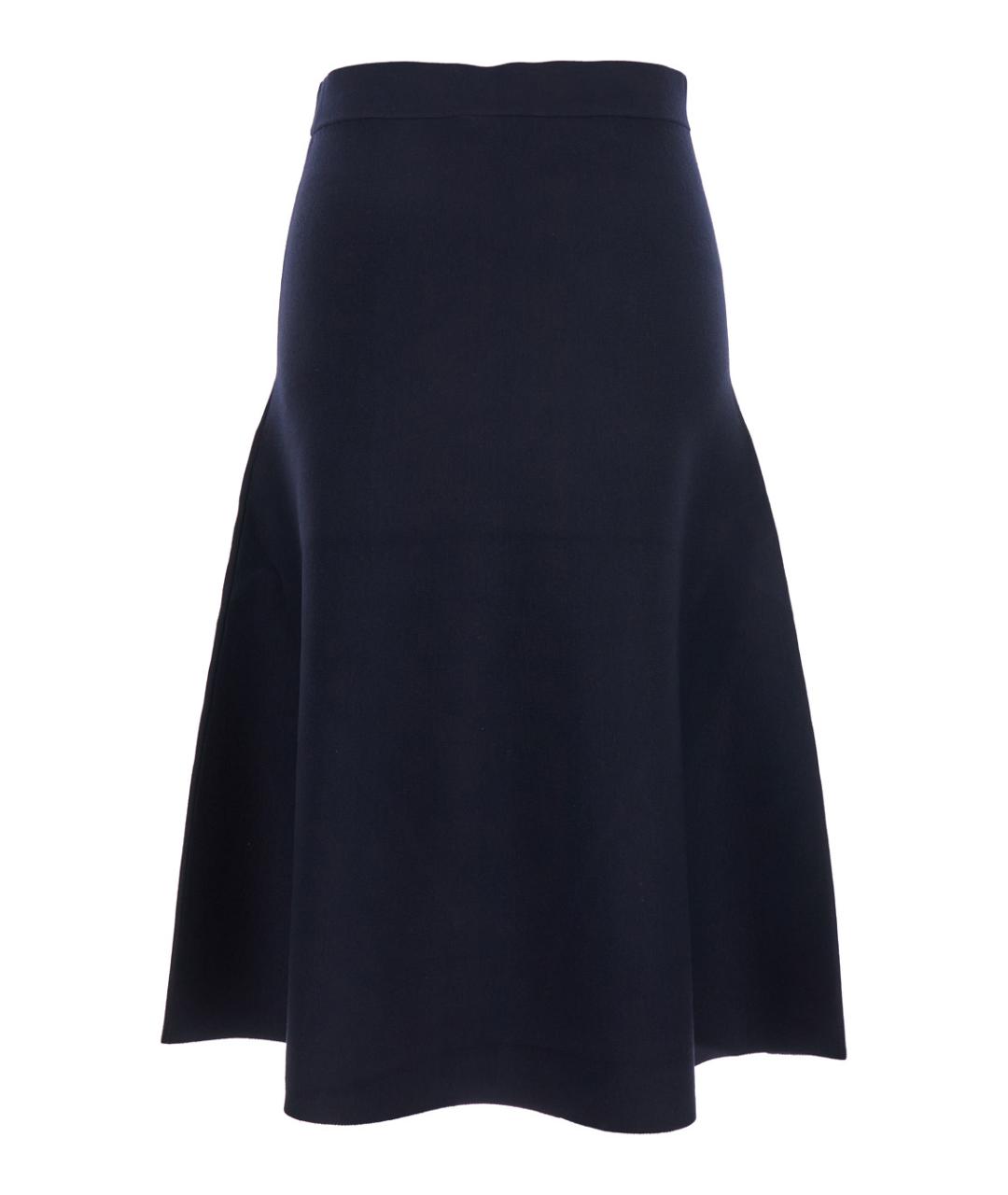MAX MARA STUDIO Темно-синяя вискозная юбка миди, фото 2